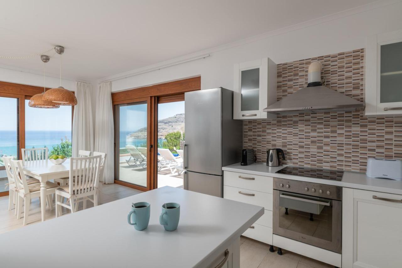 Villa Milena With Private Pool, Vlicha Beach Lindos Екстер'єр фото